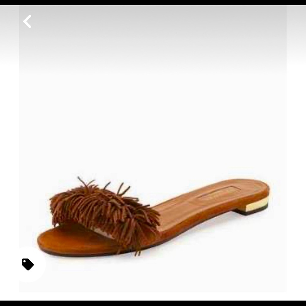 Aquazzura Wild Thing suede fringe slide